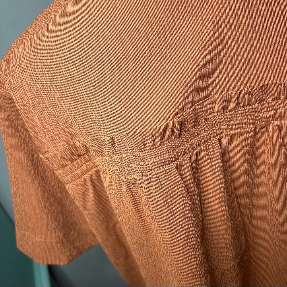 Athleta Echo Button Down Top Size Small Medium Large NWT Copper Orange - Picture 5 of 15